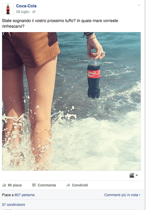 Schermata post CocaCola